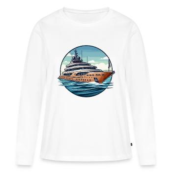 Super Yacht - T-shirt manches longues Premium bio Femme - blanc - Devant - Julia (174cm)