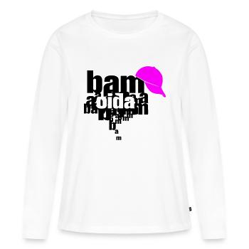 bam bam oida - T-shirt manches longues Premium bio Femme - blanc - Devant - Julia (174cm)