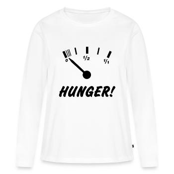 HUNGER! - Women's Premium Organic Long Sleeve Shirt - white - Front - Julia (174cm)