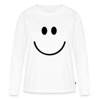 Gesicht - Frauen Premium Bio Langarmshirt - Weiß - Vorne - Julia (174cm)