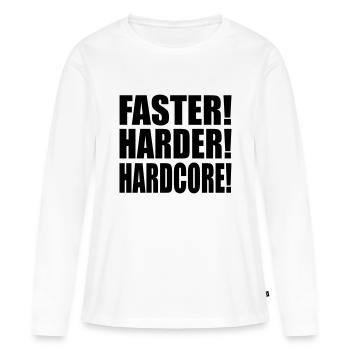 Faster Harder Hardcore FR - T-shirt manches longues Premium bio Femme - blanc - Devant - Julia (174cm)