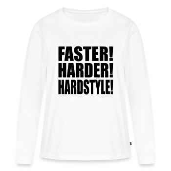 Faster Harder Hardstyle - T-shirt manches longues Premium bio Femme - blanc - Devant - Julia (174cm)
