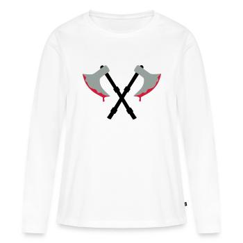 Axt - Blut - Frauen Premium Bio Langarmshirt - Weiß - Vorne - Julia (174cm)