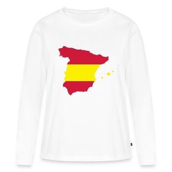 Espagne - T-shirt manches longues Premium bio Femme - blanc - Devant - Julia (174cm)