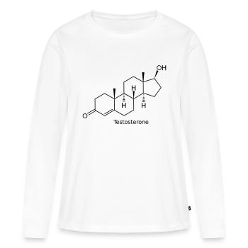 Testosterone - T-shirt manches longues Premium bio Femme - blanc - Devant - Julia (174cm)