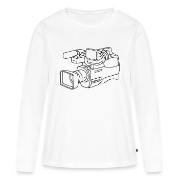 Caméra vidéo - T-shirt manches longues Premium bio Femme - blanc - Devant - Julia (174cm)
