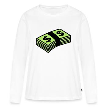 Money dollars Color - Frauen Premium Bio Langarmshirt - Weiß - Vorne - Julia (174cm)