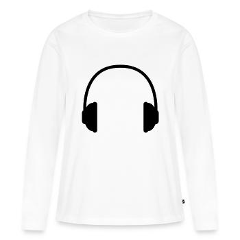 kopfhoerer - Frauen Premium Bio Langarmshirt - Weiß - Vorne - Julia (174cm)