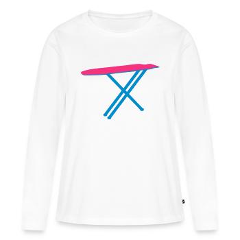 ironing board - Women's Premium Organic Long Sleeve Shirt - white - Front - Julia (174cm)