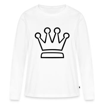 Couronne (couronne) 04.0 - T-shirt manches longues Premium bio Femme - blanc - Devant - Julia (174cm)