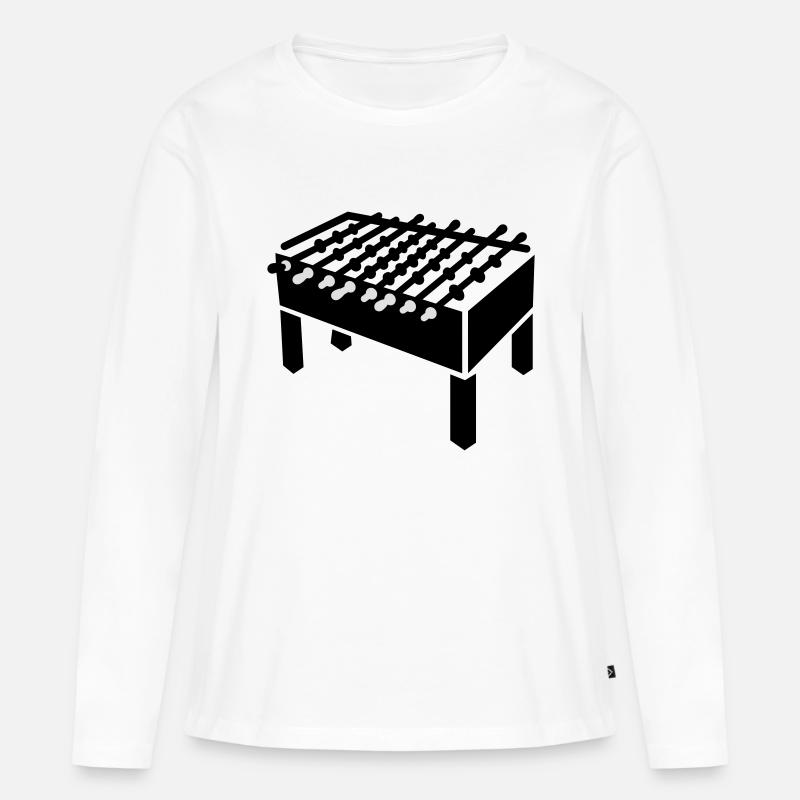 Kicker - Frauen Premium Bio Langarmshirt - Weiß