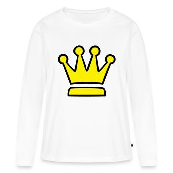 Couronne (couronne) 04.1 - T-shirt manches longues Premium bio Femme - blanc - Devant - Julia (174cm)