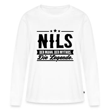 Man Myth Légende Nils - T-shirt manches longues Premium bio Femme - blanc - Devant - Julia (174cm)