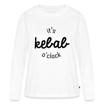 It's kebab o clock - T-shirt manches longues Premium bio Femme - blanc - Devant - Julia (174cm)