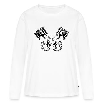 Kolben Kreuz 1 - Frauen Premium Bio Langarmshirt - Weiß - Vorne - Julia (174cm)