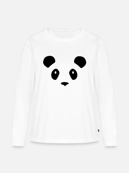 Panda - Frauen Premium Bio Langarmshirt - Weiß