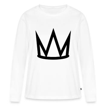 crown de - Frauen Premium Bio Langarmshirt - Weiß - Vorne - Julia (174cm)