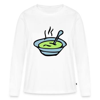 Suppenschüssel Platte - Frauen Premium Bio Langarmshirt - Weiß - Vorne - Julia (174cm)