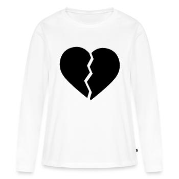 Le cœur brisé - T-shirt manches longues Premium bio Femme - blanc - Devant - Julia (174cm)