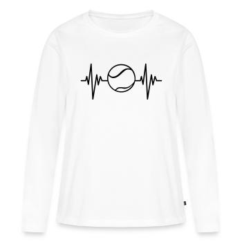 Tennis Pulse - Frauen Premium Bio Langarmshirt - Weiß - Vorne - Julia (174cm)