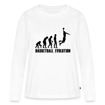 Evolution Basket Dunk - T-shirt manches longues Premium bio Femme - blanc - Devant - Julia (174cm)