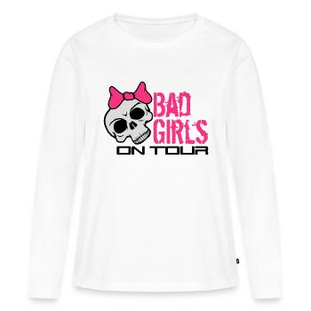 schaedel totenkopf boese bad gefaehrlich on tour u - Frauen Premium Bio Langarmshirt - Weiß - Vorne - Julia (174cm)