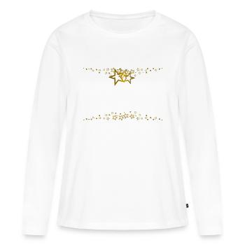 Sternrahmen Gold - Frauen Premium Bio Langarmshirt - Weiß - Vorne - Julia (174cm)