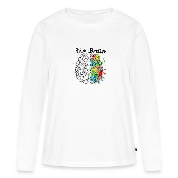Le cerveau - T-shirt manches longues Premium bio Femme - blanc - Devant - Julia (174cm)