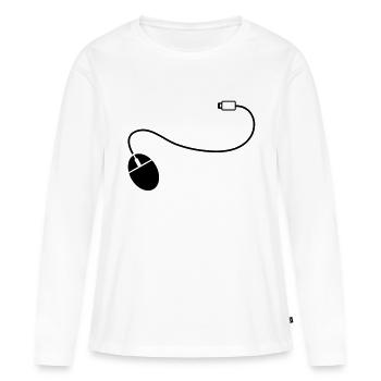 mouse_cursor__f1 - Frauen Premium Bio Langarmshirt - Weiß - Vorne - Julia (174cm)