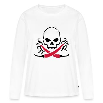 Chilli skull - Frauen Premium Bio Langarmshirt - Weiß - Vorne - Julia (174cm)