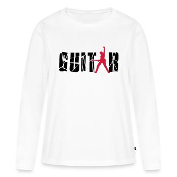 guitar - T-shirt manches longues Premium bio Femme - blanc - Devant - Julia (174cm)