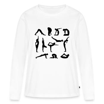 chiffres de yoga - T-shirt manches longues Premium bio Femme - blanc - Devant - Julia (174cm)