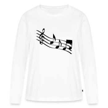 notes de musique - T-shirt manches longues Premium bio Femme - blanc - Devant - Julia (174cm)