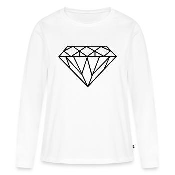 Diamond - Women's Premium Organic Long Sleeve Shirt - white - Front - Julia (174cm)