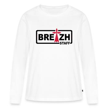 Breizh staff 2 - T-shirt manches longues Premium bio Femme - blanc - Devant - Julia (174cm)