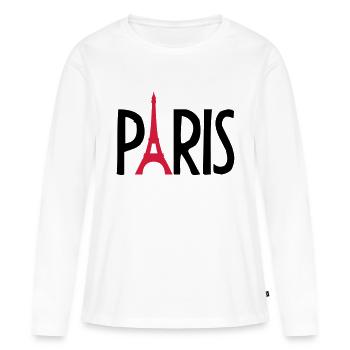 Eiffel Tower France Paris Logo - T-shirt manches longues Premium bio Femme - blanc - Devant - Julia (174cm)