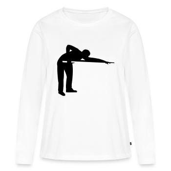Billard - Frauen Premium Bio Langarmshirt - Weiß - Vorne - Julia (174cm)