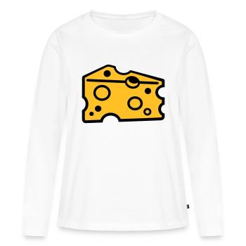 Fromage - T-shirt manches longues Premium bio Femme - blanc - Devant - Julia (174cm)