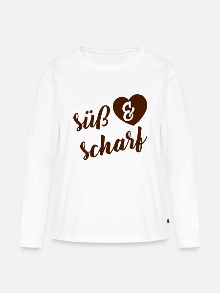 süß und scharf - Frauen Premium Bio Langarmshirt - Weiß