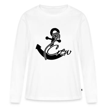 Crew Anker Abzeichen Rang - Frauen Premium Bio Langarmshirt - Weiß - Vorne - Julia (174cm)