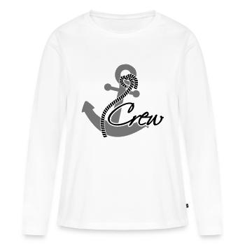 Crew Anker Abzeichen Rang - Frauen Premium Bio Langarmshirt - Weiß - Vorne - Julia (174cm)