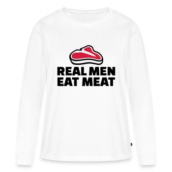 Fleisch - Frauen Premium Bio Langarmshirt - Weiß - Vorne - Julia (174cm)