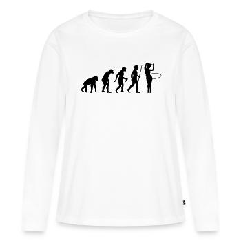 Evolution Hula Hoop - Women's Premium Organic Long Sleeve Shirt - white - Front - Julia (174cm)