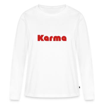 Karma - T-shirt manches longues Premium bio Femme - blanc - Devant - Julia (174cm)