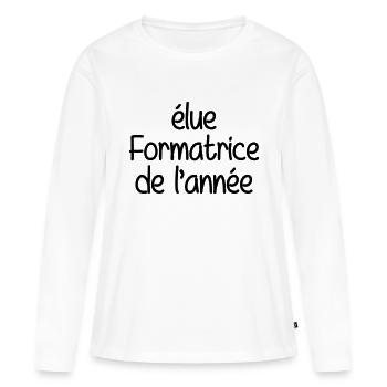 Formateur / Formatrice / Formation / Education - T-shirt manches longues Premium bio Femme - blanc - Devant - Julia (174cm)