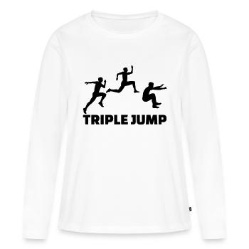 Triple Jump - T-shirt manches longues Premium bio Femme - blanc - Devant - Julia (174cm)
