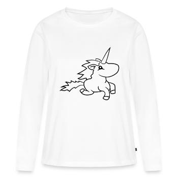 filles rose licorne douce mignon petit cheval de p - T-shirt manches longues Premium bio Femme - blanc - Devant - Julia (174cm)