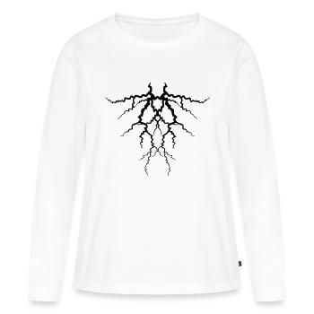 blitz muster donner wetter unwetter sturm elektris - Frauen Premium Bio Langarmshirt - Weiß - Vorne - Julia (174cm)