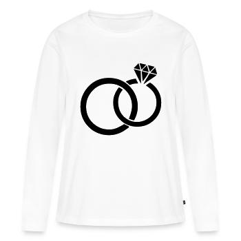 eheringe_01 - T-shirt manches longues Premium bio Femme - blanc - Devant - Julia (174cm)