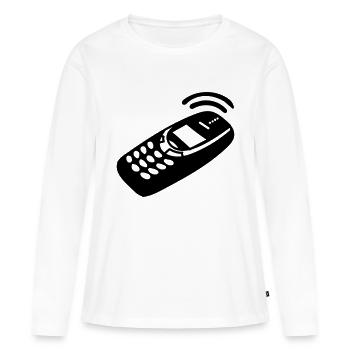 Mobile Phone - Women's Premium Organic Long Sleeve Shirt - white - Front - Julia (174cm)